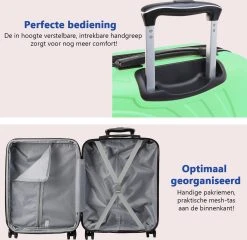 CabinMax Velocity Handbagage Koffer - Uitbreidbaar Trolley 44L - Harde Reiskoffer - 55x40x20/25 Cm - Lichtgewicht - Groot Capaciteit - Mint Groen -Bagage En Reistassen 1200x1165 1