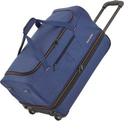 Travelite Basics Wheeled Duffle 55cm Expandable Navy/Orange