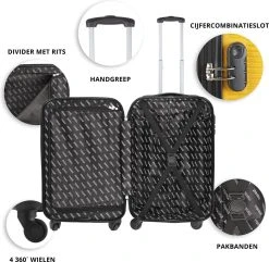 TravelZ Horizon Handbagagekoffer - 54cm Handbagage Trolley Met Gevoerde Binnenkant - Geel -Bagage En Reistassen 1200x1169 8
