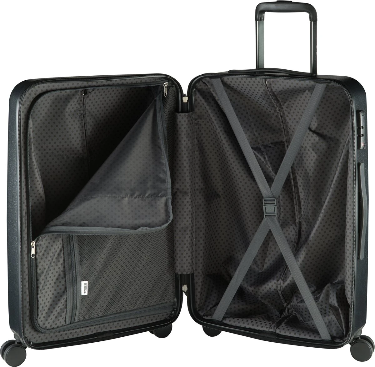Princess Traveller Harlem - Reiskoffer - Zwart - RPET - M - 65cm 4 Princess Traveller Harlem - Reiskoffer - Zwart - RPET - M - 65cm - Afbeelding 4