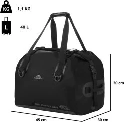 Dutch Mountains Reistas 40ltr – Waterdichte Duffelbag – Sporttas – Travelbag - Roll-top Sluiting – Zwart 11 Dutch Mountains Reistas 40ltr – Waterdichte Duffelbag – Sporttas – Travelbag - Roll-top Sluiting – Zwart -Bagage En Reistassen 1200x1176 7