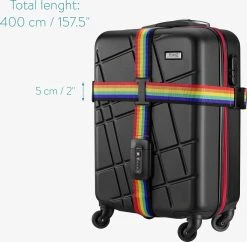 Navaris Kofferriem Met TSA Slot - Bagageriem Met Adreslabel En Cijferslot - Verstelbaar Tot 400 Cm - Meerkleurig -Bagage En Reistassen 1200x1178 10