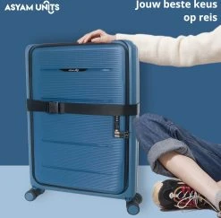 Asyam Units- Handbagage- Invouwbaar- Koffer- Koffer 38L- Spinner Wielen- TSA Slot- Lichtgewicht- Blauw -Bagage En Reistassen 1200x1181