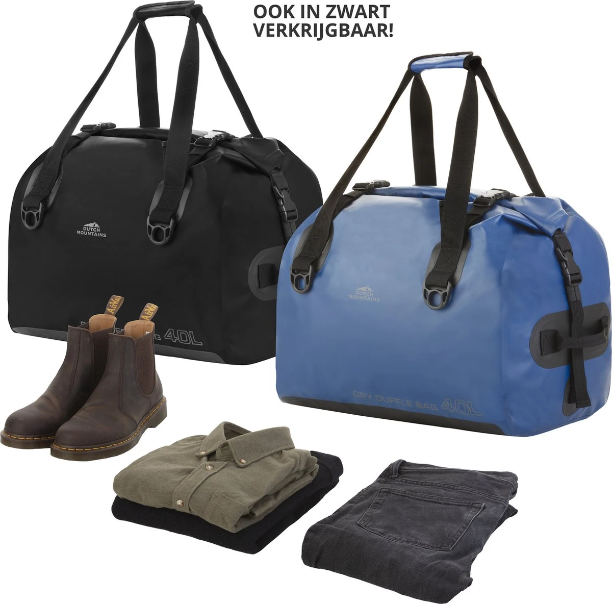 Dutch Mountains Reistas 40ltr – Waterdichte Duffelbag – Sporttas – Travelbag - Roll-top Sluiting – Blauw 4 Dutch Mountains Reistas 40ltr – Waterdichte Duffelbag – Sporttas – Travelbag - Roll-top Sluiting – Blauw - Afbeelding 4