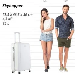 CarryOn Skyhopper Reiskoffer - 78cm TSA Trolley Met OKOBAN - Dubbele Wielen - Wit -Bagage En Reistassen 1200x1185 4