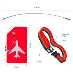 YONO Kofferriem Met Kofferlabel - 2 Kofferband En 2 Bagagelabel - Dubbele Bagage Riem Verstelbaar - 4 Pack - Regenboog -Bagage En Reistassen 1200x1185 5