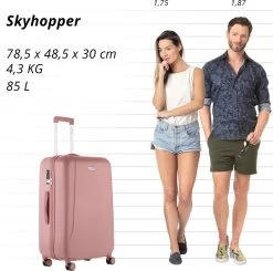 CarryOn Skyhopper Reiskoffer - 78cm TSA Trolley Met OKOBAN - Dubbele Wielen - Old Pink -Bagage En Reistassen 1200x1192 3