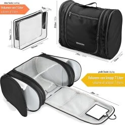 Grote Toilettas Met Spiegel, Haak + Binnenvakken + Zijvakken, Waterbestendig, Trip Vakantie Handbagage Mannen Vrouwen | Travel Organizer Kit -Bagage En Reistassen 1200x1194 7