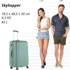 CarryOn Skyhopper Reiskoffer - 78cm TSA Trolley Met OKOBAN - Dubbele Wielen - Olijf -Bagage En Reistassen 1200x1195 7