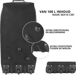 TravelZ Opvouwbare Wieltas | Reistas Op Wielen | 100 Liter | Verbeterd 2022 Model | Zwart -Bagage En Reistassen 1200x1196 11