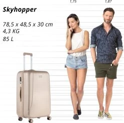 CarryOn Skyhopper Reiskoffer - 78cm TSA Trolley Met OKOBAN - Dubbele Wielen - Champagne -Bagage En Reistassen 1200x1196 5