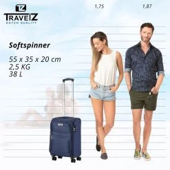 TravelZ Softspinner TSA Handbagagekoffer 55cm - Zachte Reiskoffer Dubbele Wielen – Blauw 10 TravelZ Softspinner TSA Handbagagekoffer 55cm - Zachte Reiskoffer Dubbele Wielen – Blauw -Bagage En Reistassen 1200x1199 11