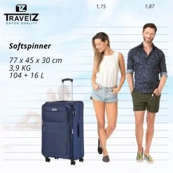 Travelz Softspinner TSA Reiskoffer 77cm - Zachte Reiskoffer Met Expander 104 + 16 Ltr - Blauw -Bagage En Reistassen 1200x1199 16