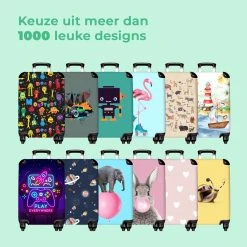 NoBoringSuitcases.com® Koffer Groot - Jungle - Dieren - Groen - Kinderen - Trolley Koffer Met TSA-slot - Met Wielen - 90 Liter - Reiskoffer - 66 Cm -Bagage En Reistassen 1200x1200 1025
