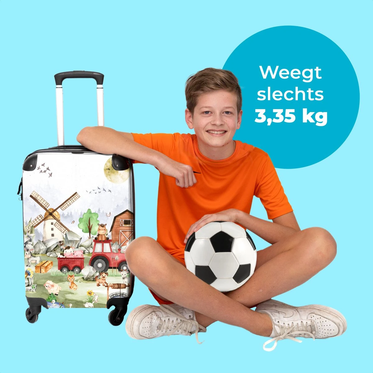 NoBoringSuitcases.com® Koffer Groot - Boerderij - Dieren - Trekker - Jongens - Trolley Koffer Met TSA-slot - Met Wielen - 90 Liter - Reiskoffer - 66 Cm 2 NoBoringSuitcases.com® Koffer Groot - Boerderij - Dieren - Trekker - Jongens - Trolley Koffer Met TSA-slot - Met Wielen - 90 Liter - Reiskoffer - 66 Cm - Afbeelding 2