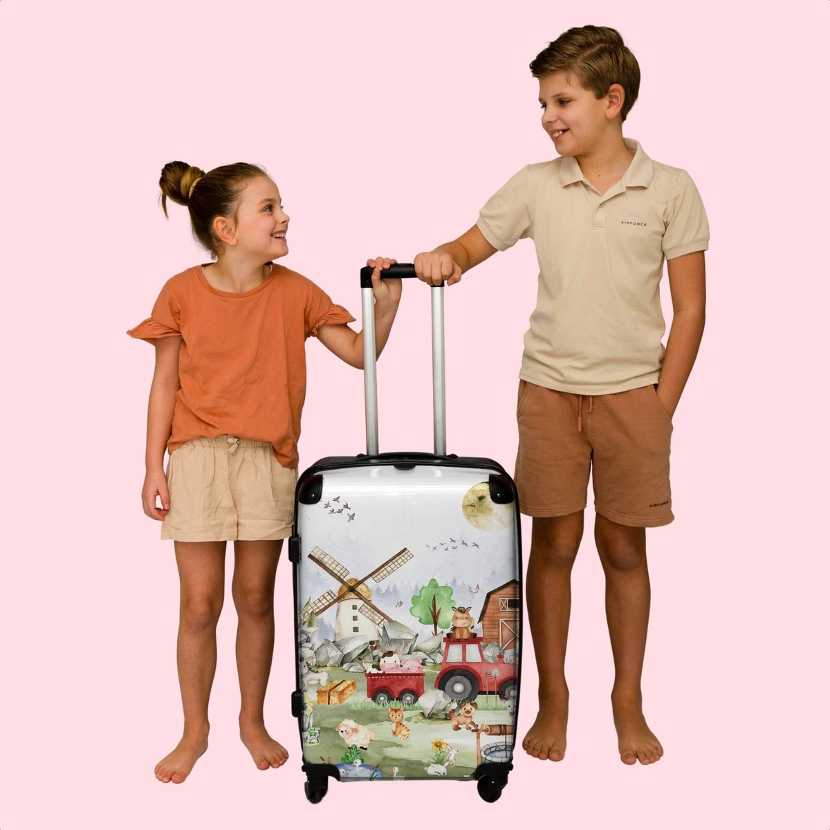 NoBoringSuitcases.com® Koffer Groot - Boerderij - Dieren - Trekker - Jongens - Trolley Koffer Met TSA-slot - Met Wielen - 90 Liter - Reiskoffer - 66 Cm 7 NoBoringSuitcases.com® Koffer Groot - Boerderij - Dieren - Trekker - Jongens - Trolley Koffer Met TSA-slot - Met Wielen - 90 Liter - Reiskoffer - 66 Cm - Afbeelding 7