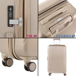 CarryOn Skyhopper Reiskoffer - 78cm TSA Trolley Met OKOBAN - Dubbele Wielen - Champagne -Bagage En Reistassen 1200x1200 1165
