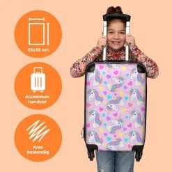 NoBoringSuitcases.com® Koffer - Eenhoorn - Meisje - Patroon - Hartje - Past Binnen 55x40x20 Cm En 55x35x25 Cm - Handbagage - Trolley - Fotokoffer - Cabin Size - Print 11 NoBoringSuitcases.com® Koffer - Eenhoorn - Meisje - Patroon - Hartje - Past Binnen 55x40x20 Cm En 55x35x25 Cm - Handbagage - Trolley - Fotokoffer - Cabin Size - Print -Bagage En Reistassen 1200x1200 122