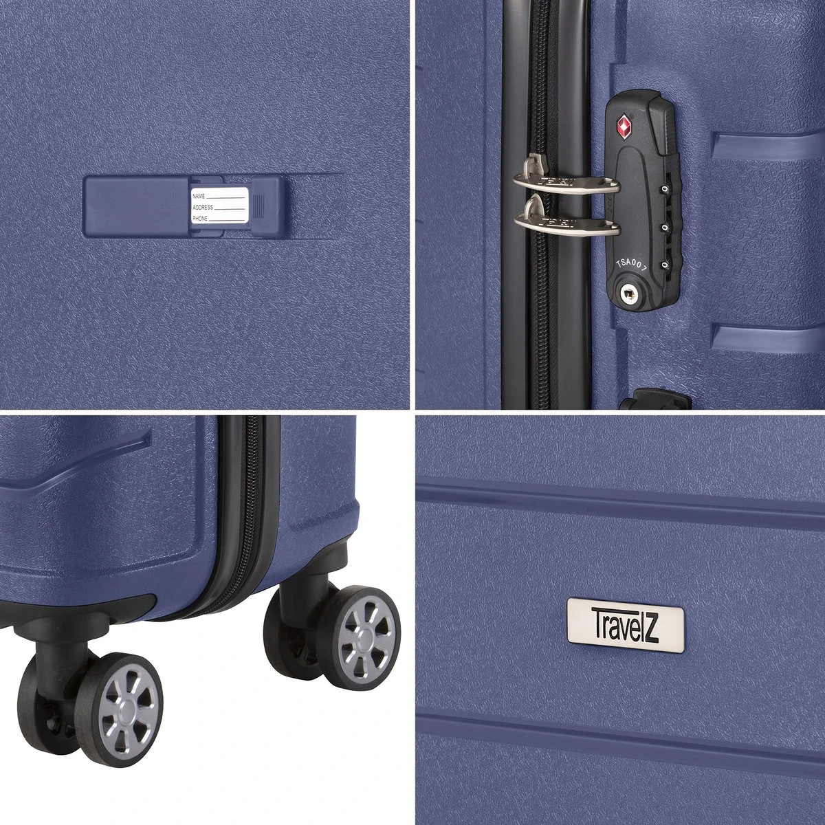 TravelZ Big Bars Reiskoffer 78 Cm Met Dubbele Wielen - Trolley Koffer Met TSA-slot - Blauw 5 TravelZ Big Bars Reiskoffer 78 Cm Met Dubbele Wielen - Trolley Koffer Met TSA-slot - Blauw - Afbeelding 5