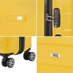 TravelZ Big Bars Reiskoffer 68 Cm Met Dubbele Wielen - Trolley Koffer Met TSA-slot - Geel -Bagage En Reistassen 1200x1200 1243