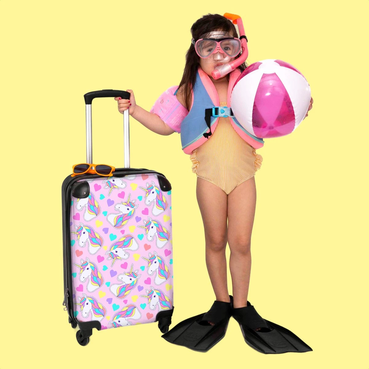 NoBoringSuitcases.com® Koffer - Eenhoorn - Meisje - Patroon - Hartje - Past Binnen 55x40x20 Cm En 55x35x25 Cm - Handbagage - Trolley - Fotokoffer - Cabin Size - Print 6 NoBoringSuitcases.com® Koffer - Eenhoorn - Meisje - Patroon - Hartje - Past Binnen 55x40x20 Cm En 55x35x25 Cm - Handbagage - Trolley - Fotokoffer - Cabin Size - Print - Afbeelding 6