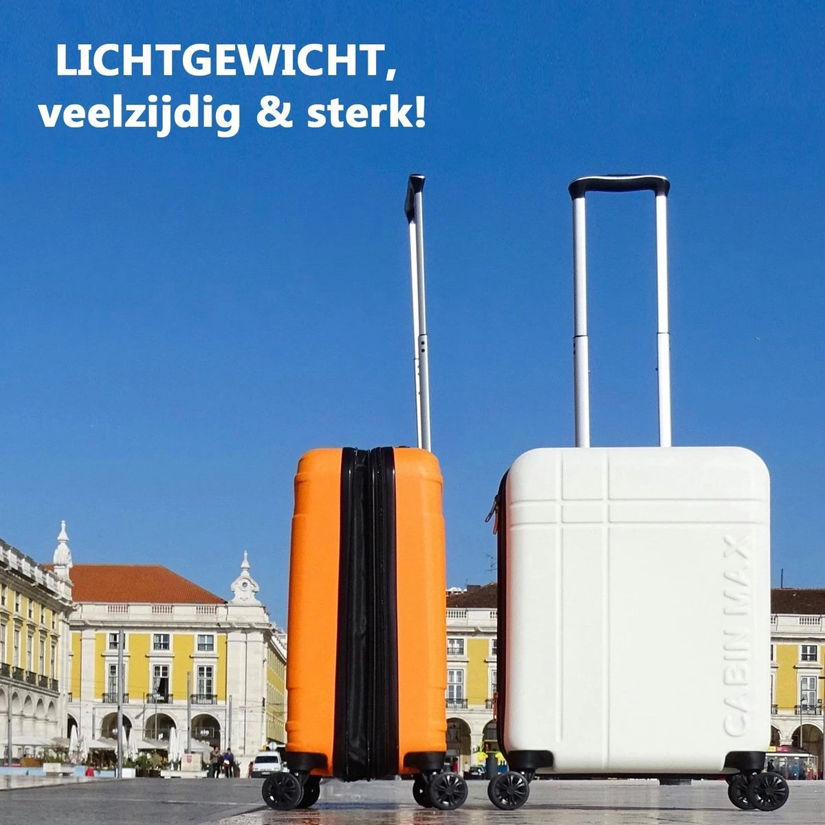 CabinMax Velocity Handbagage Koffer - Uitbreidbaar Trolley 44L - Harde Reiskoffer - 55x40x20/25 Cm - Lichtgewicht - Groot Capaciteit - Wit 7 CabinMax Velocity Handbagage Koffer - Uitbreidbaar Trolley 44L - Harde Reiskoffer - 55x40x20/25 Cm - Lichtgewicht - Groot Capaciteit - Wit - Afbeelding 7