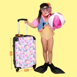 NoBoringSuitcases.com® Koffer Groot - Eenhoorn - Meisje - Patroon - Hartje - Trolley Koffer Met TSA-slot - Met Wielen - 90 Liter - Reiskoffer - 66 Cm -Bagage En Reistassen 1200x1200 1326