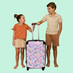 NoBoringSuitcases.com® Koffer Groot - Eenhoorn - Meisje - Patroon - Hartje - Trolley Koffer Met TSA-slot - Met Wielen - 90 Liter - Reiskoffer - 66 Cm -Bagage En Reistassen 1200x1200 1327