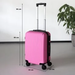 Handbagage Koffer 55cm Roze 4 Wielen Trolley Met Pin Slot -Bagage En Reistassen 1200x1200 140