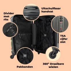 NoBoringSuitcases.com® Koffer Groot - Eenhoorn - Luchtballon - Meisjes - Regenboog - Trolley Koffer Met TSA-slot - Met Wielen - 90 Liter - Reiskoffer - 66 Cm -Bagage En Reistassen 1200x1200 1575