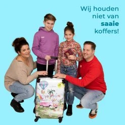 NoBoringSuitcases.com® Koffer Groot - Eenhoorn - Luchtballon - Meisjes - Regenboog - Trolley Koffer Met TSA-slot - Met Wielen - 90 Liter - Reiskoffer - 66 Cm -Bagage En Reistassen 1200x1200 1576