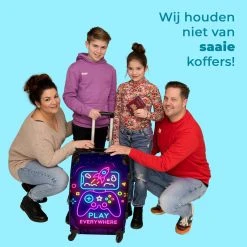 NoBoringSuitcases.com® Koffer Groot - Gaming - Console - Neon - Jongens - Trolley Koffer Met TSA-slot - Met Wielen - 90 Liter - Reiskoffer - 66 Cm -Bagage En Reistassen 1200x1200 1692