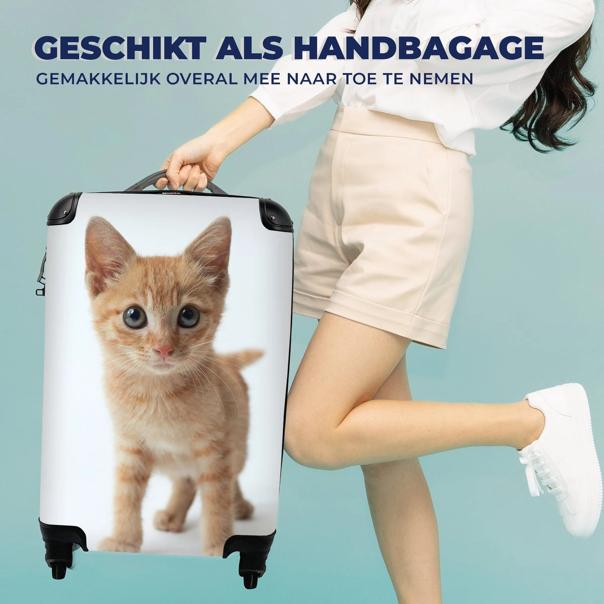 MuchoWow® Koffer - Kat - Rood - Kitten - Meisjes - Kinderen - Jongens - Kindje - Past Binnen 55x40x20 Cm En 55x35x25 Cm - Handbagage - Trolley - Fotokoffer - Cabin Size - Print 3 MuchoWow® Koffer - Kat - Rood - Kitten - Meisjes - Kinderen - Jongens - Kindje - Past Binnen 55x40x20 Cm En 55x35x25 Cm - Handbagage - Trolley - Fotokoffer - Cabin Size - Print - Afbeelding 3