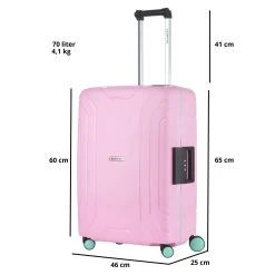 CarryOn Steward TSA Reiskoffer - 65cm Trolley Met Kliksloten - Dubbele Wielen - Roze -Bagage En Reistassen 1200x1200 1712