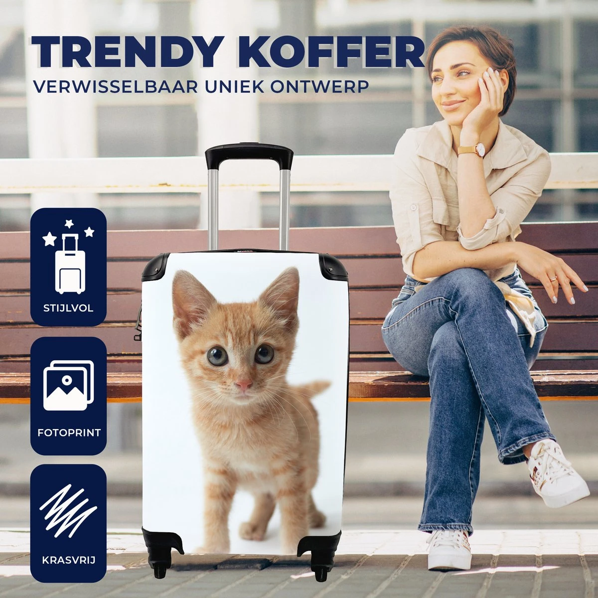 MuchoWow® Koffer - Kat - Rood - Kitten - Meisjes - Kinderen - Jongens - Kindje - Past Binnen 55x40x20 Cm En 55x35x25 Cm - Handbagage - Trolley - Fotokoffer - Cabin Size - Print 6 MuchoWow® Koffer - Kat - Rood - Kitten - Meisjes - Kinderen - Jongens - Kindje - Past Binnen 55x40x20 Cm En 55x35x25 Cm - Handbagage - Trolley - Fotokoffer - Cabin Size - Print - Afbeelding 6