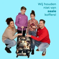 NoBoringSuitcases.com® Koffer Groot - Kat - Huisdieren - Poes - Bruin - Grijs - Trolley Koffer Met TSA-slot - Met Wielen - 90 Liter - Reiskoffer - 66 Cm -Bagage En Reistassen 1200x1200 1767