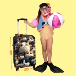 NoBoringSuitcases.com® Koffer Groot - Kat - Huisdieren - Poes - Bruin - Grijs - Trolley Koffer Met TSA-slot - Met Wielen - 90 Liter - Reiskoffer - 66 Cm -Bagage En Reistassen 1200x1200 1768