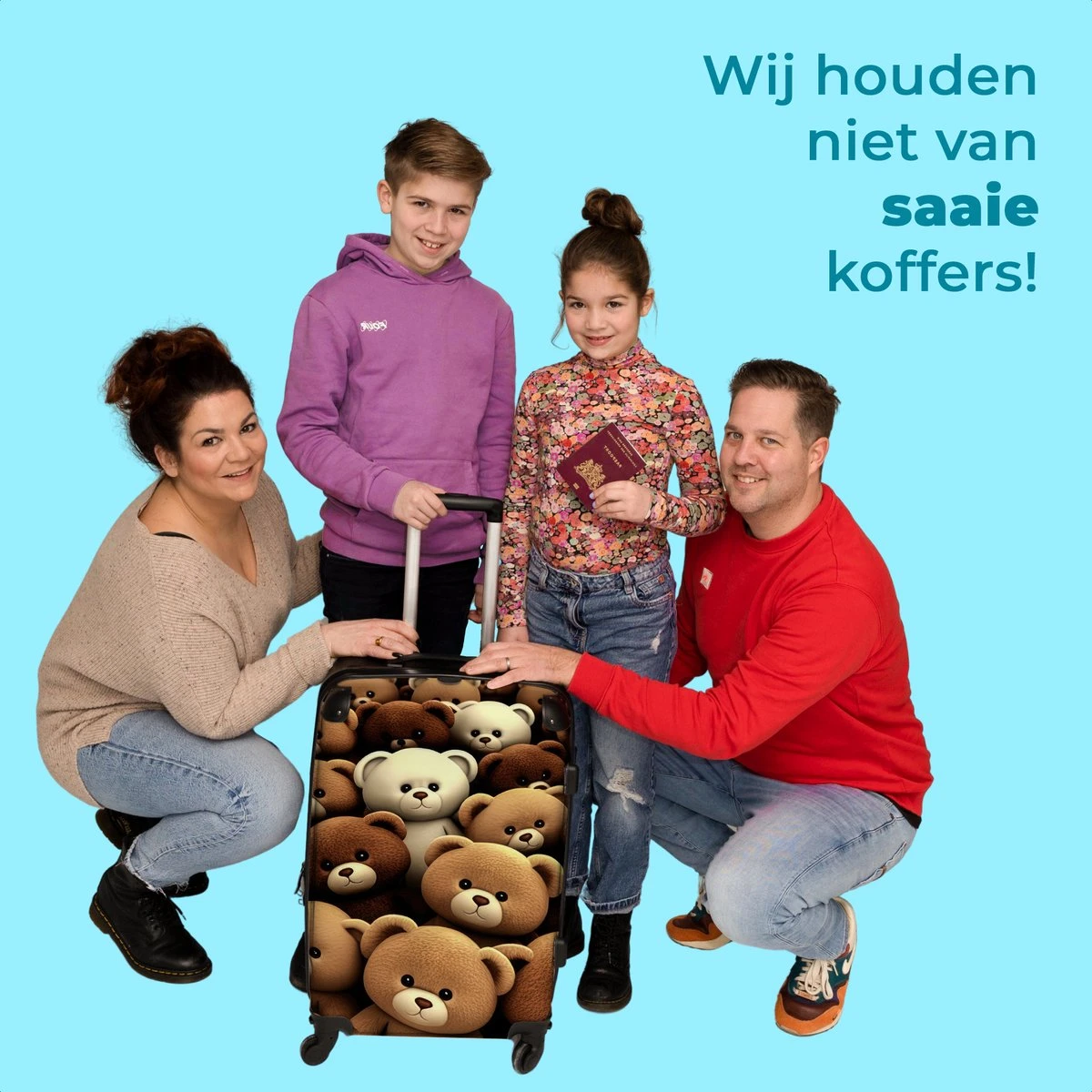 NoBoringSuitcases.com® Koffer Groot - Teddybeer - Knuffel - Bruin - Beer - Trolley Koffer Met TSA-slot - Met Wielen - 90 Liter - Reiskoffer - 66 Cm 5 NoBoringSuitcases.com® Koffer Groot - Teddybeer - Knuffel - Bruin - Beer - Trolley Koffer Met TSA-slot - Met Wielen - 90 Liter - Reiskoffer - 66 Cm - Afbeelding 5