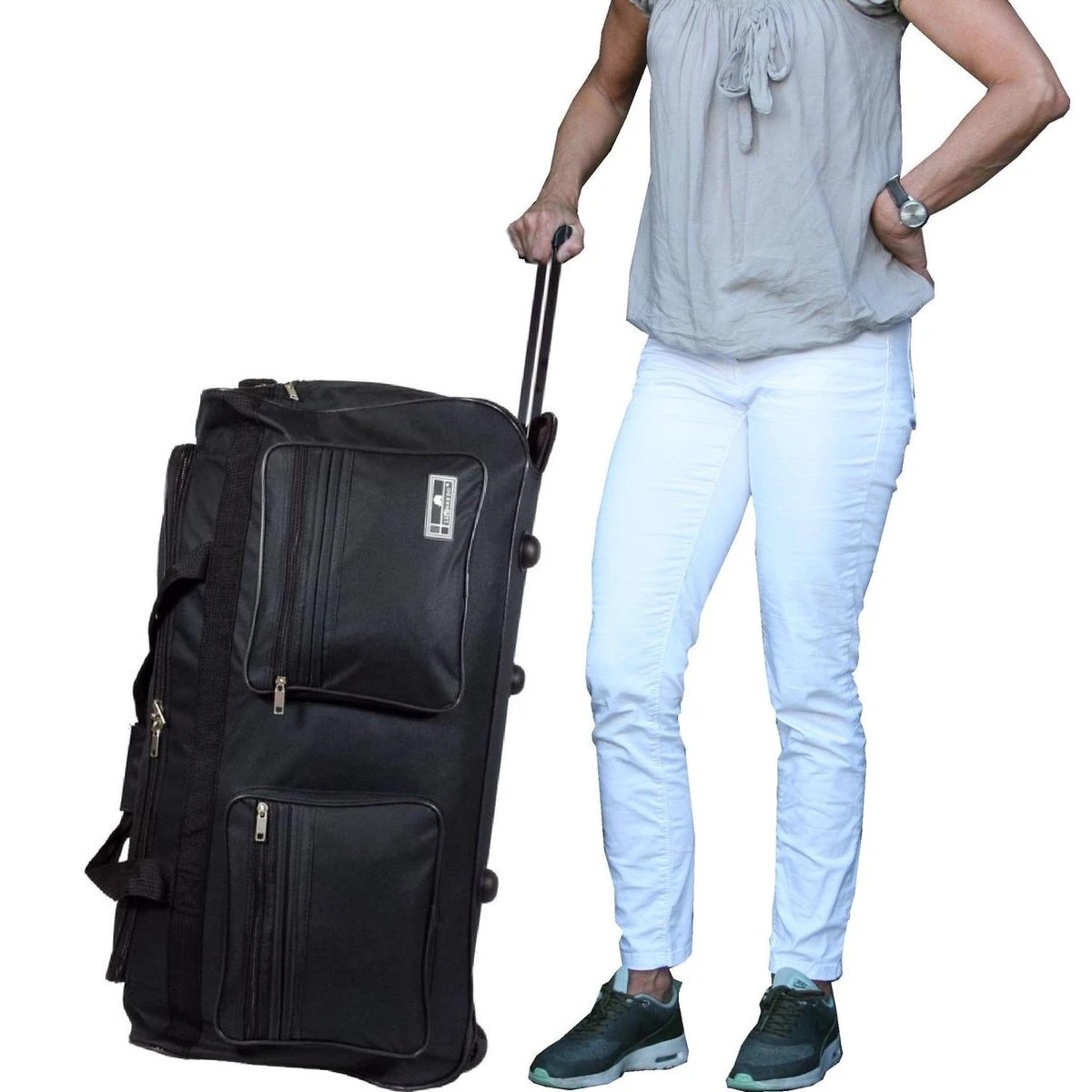 Leonardo Miami Grote Wieltas XXL - 140L - Zwart 1 Leonardo Miami Grote Wieltas XXL - 140L - Zwart