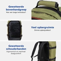 CabinMax Metz Reistas – Handbagage 20L – Rugzak – Schooltas - 40x25x20 Cm – Compact Backpack – Lichtgewicht – Khaki 19 CabinMax Metz Reistas – Handbagage 20L – Rugzak – Schooltas - 40x25x20 Cm – Compact Backpack – Lichtgewicht – Khaki -Bagage En Reistassen 1200x1200 1865