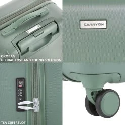CarryOn Skyhopper Handbagage En Beautycase - 55cm TSA Trolley En Make-up Koffer - Olijf -Bagage En Reistassen 1200x1200 188