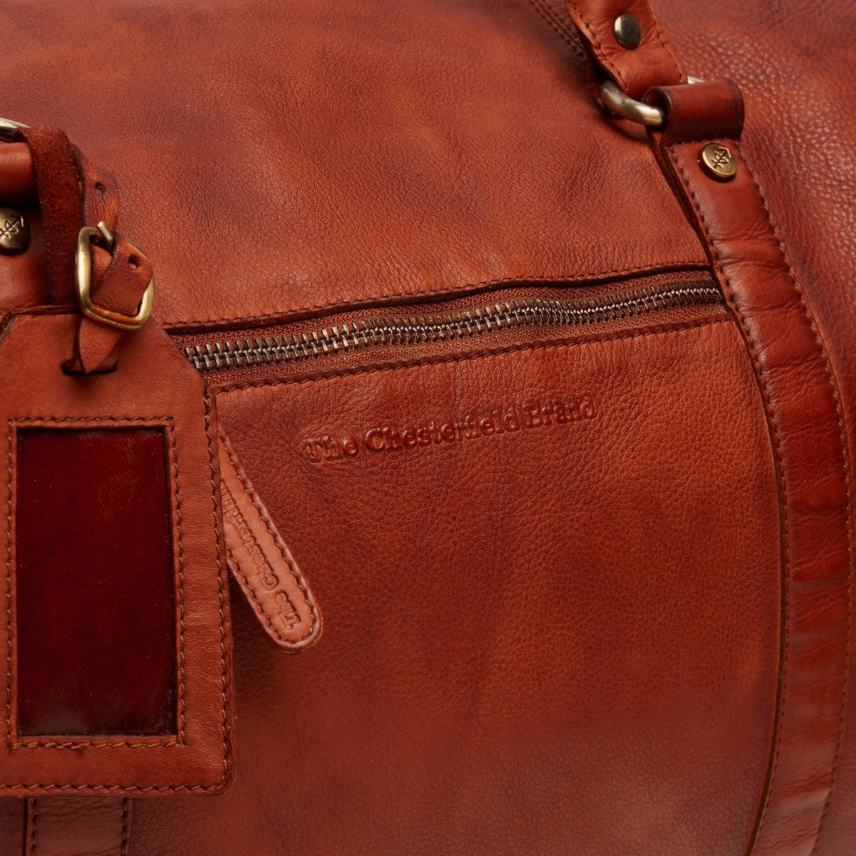 The Chesterfield Brand Leren Weekendtas Cognac Sydney Black Label 5 The Chesterfield Brand Leren Weekendtas Cognac Sydney Black Label - Afbeelding 5