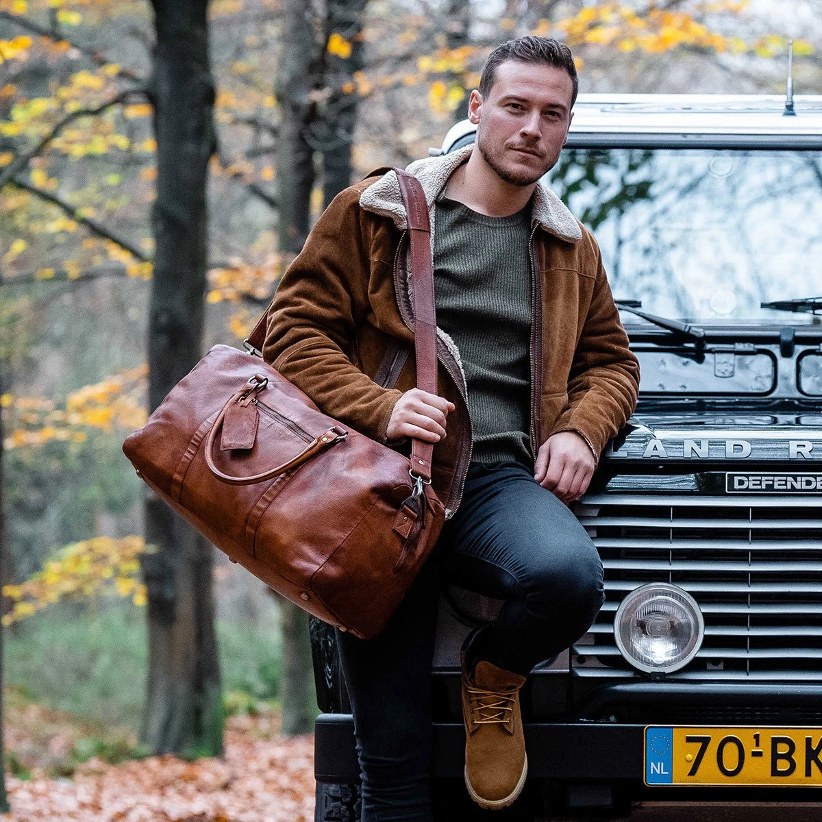 The Chesterfield Brand Leren Weekendtas Cognac Sydney Black Label 7 The Chesterfield Brand Leren Weekendtas Cognac Sydney Black Label - Afbeelding 7