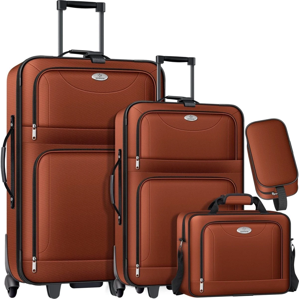 Merkloos Trolley Suitcase Set, Handbagage / Lightweight 4 Rolls Carry-on Trolley Suitcase Board Luggage Cabin Trolley Travel Suitcase Luggage, 4 Merkloos Trolley Suitcase Set, Handbagage / Lightweight 4 Rolls Carry-on Trolley Suitcase Board Luggage Cabin Trolley Travel Suitcase Luggage, - Afbeelding 4