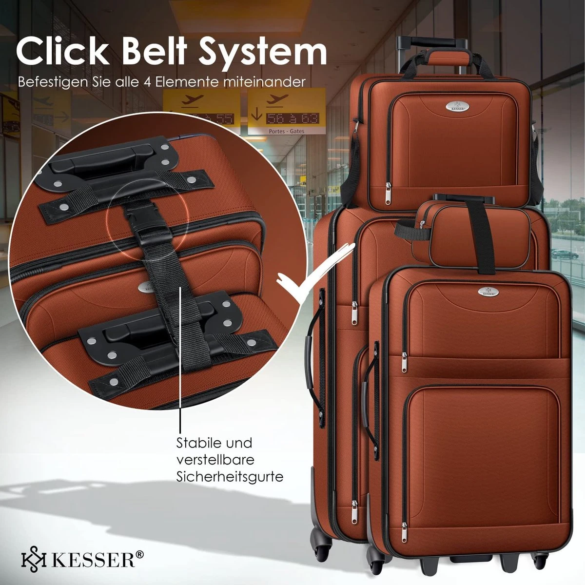 Merkloos Trolley Suitcase Set, Handbagage / Lightweight 4 Rolls Carry-on Trolley Suitcase Board Luggage Cabin Trolley Travel Suitcase Luggage, 6 Merkloos Trolley Suitcase Set, Handbagage / Lightweight 4 Rolls Carry-on Trolley Suitcase Board Luggage Cabin Trolley Travel Suitcase Luggage, - Afbeelding 6