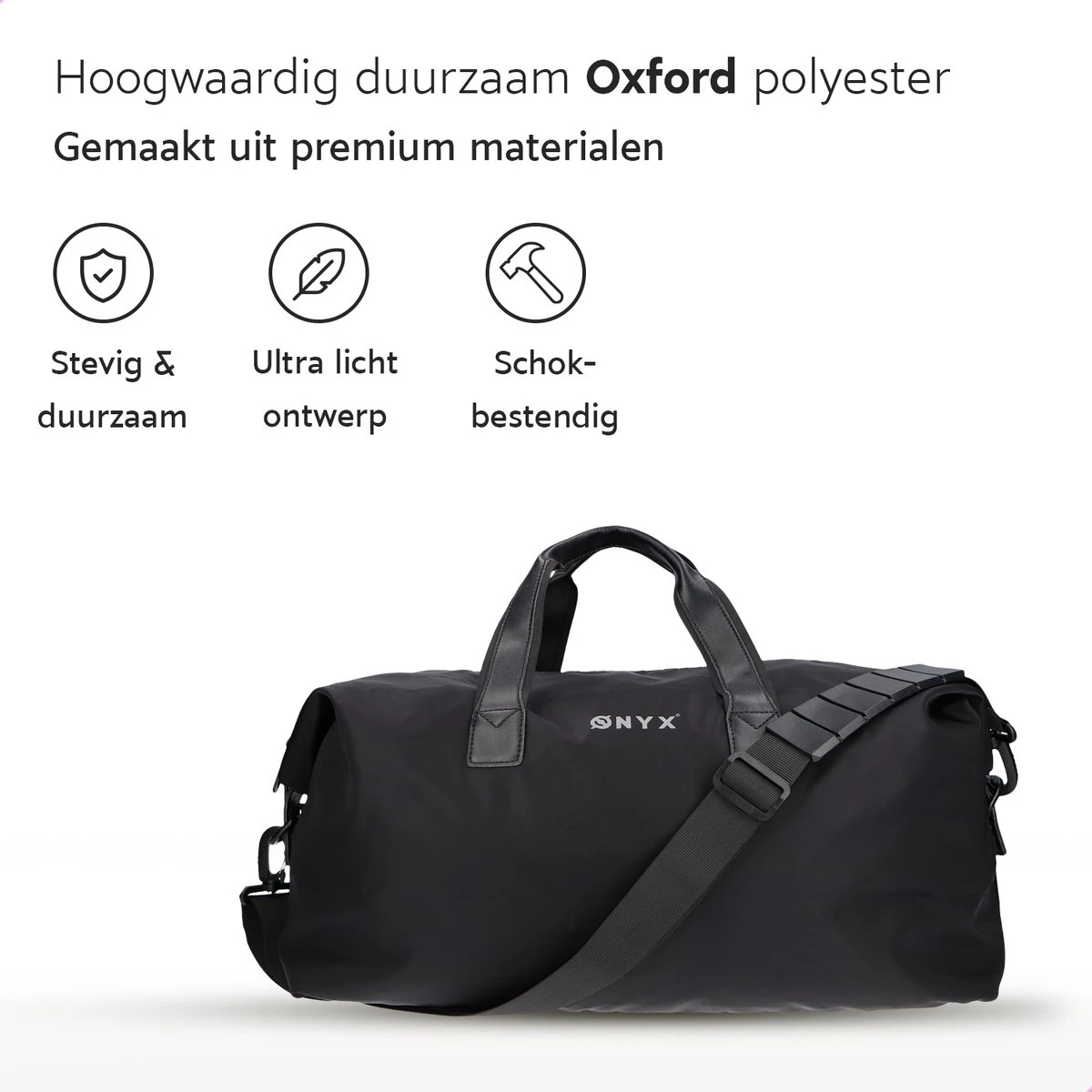 ONYX® Reistas 25L - Lichtgewicht Weekendtas - Sporttas - Waterafstotend En Duurzaam - Zwart 6 ONYX® Reistas 25L - Lichtgewicht Weekendtas - Sporttas - Waterafstotend En Duurzaam - Zwart - Afbeelding 6