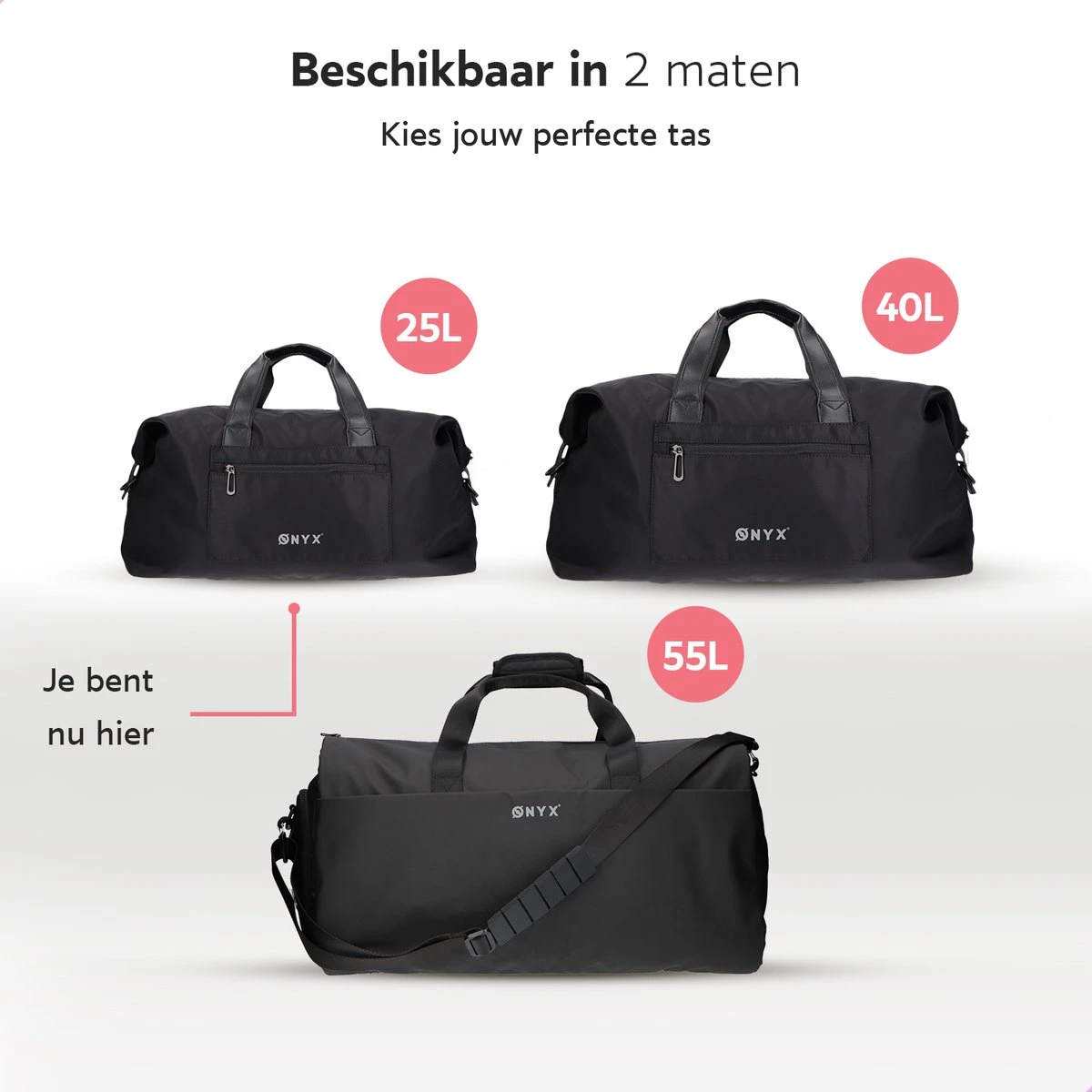 ONYX® Reistas 25L - Lichtgewicht Weekendtas - Sporttas - Waterafstotend En Duurzaam - Zwart 9 ONYX® Reistas 25L - Lichtgewicht Weekendtas - Sporttas - Waterafstotend En Duurzaam - Zwart - Afbeelding 9