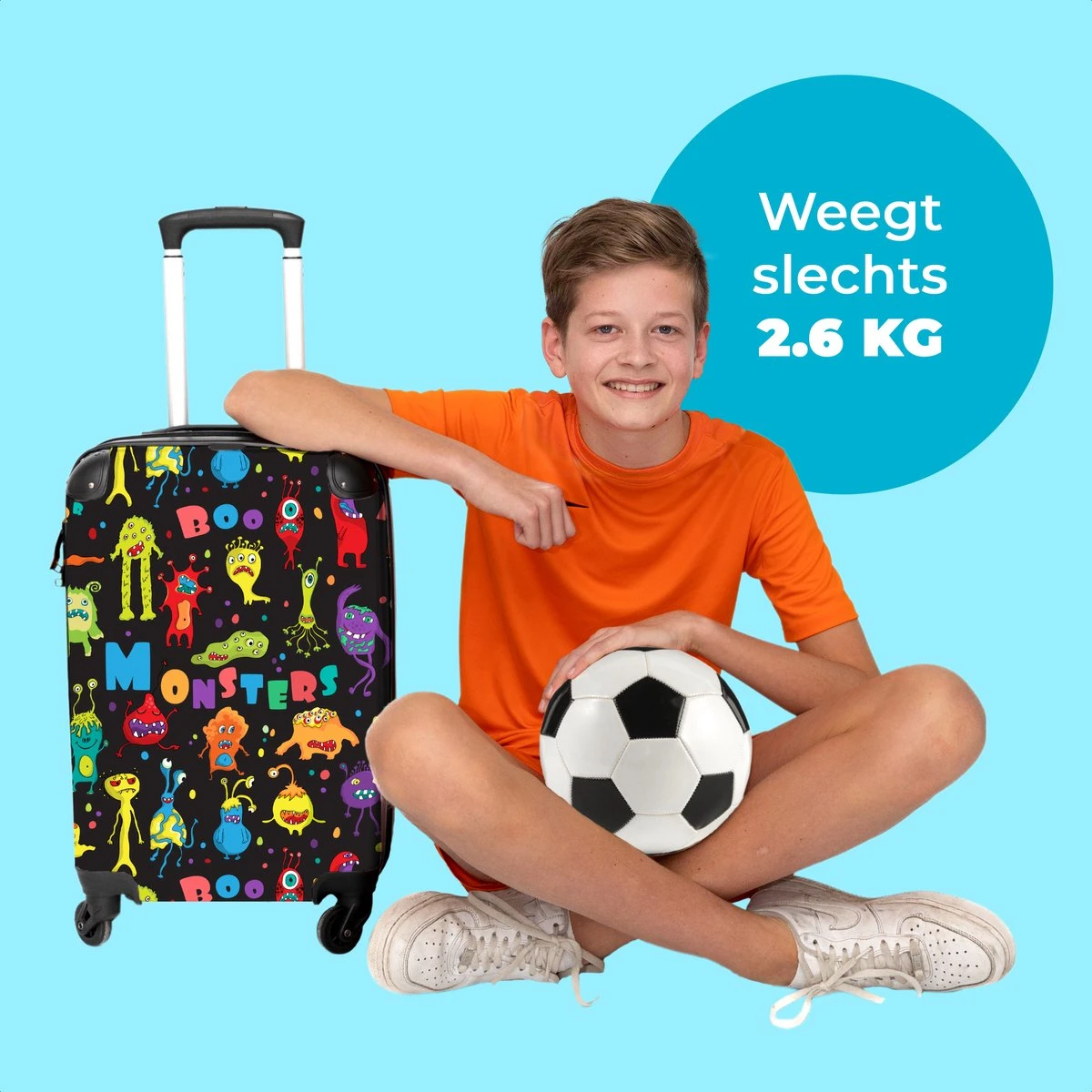 NoBoringSuitcases.com® Koffer - Monster - Kleuren - Kinderen - Ruimte - Past Binnen 55x40x20 Cm En 55x35x25 Cm - Handbagage - Trolley - Fotokoffer - Cabin Size - Print 2 NoBoringSuitcases.com® Koffer - Monster - Kleuren - Kinderen - Ruimte - Past Binnen 55x40x20 Cm En 55x35x25 Cm - Handbagage - Trolley - Fotokoffer - Cabin Size - Print - Afbeelding 2