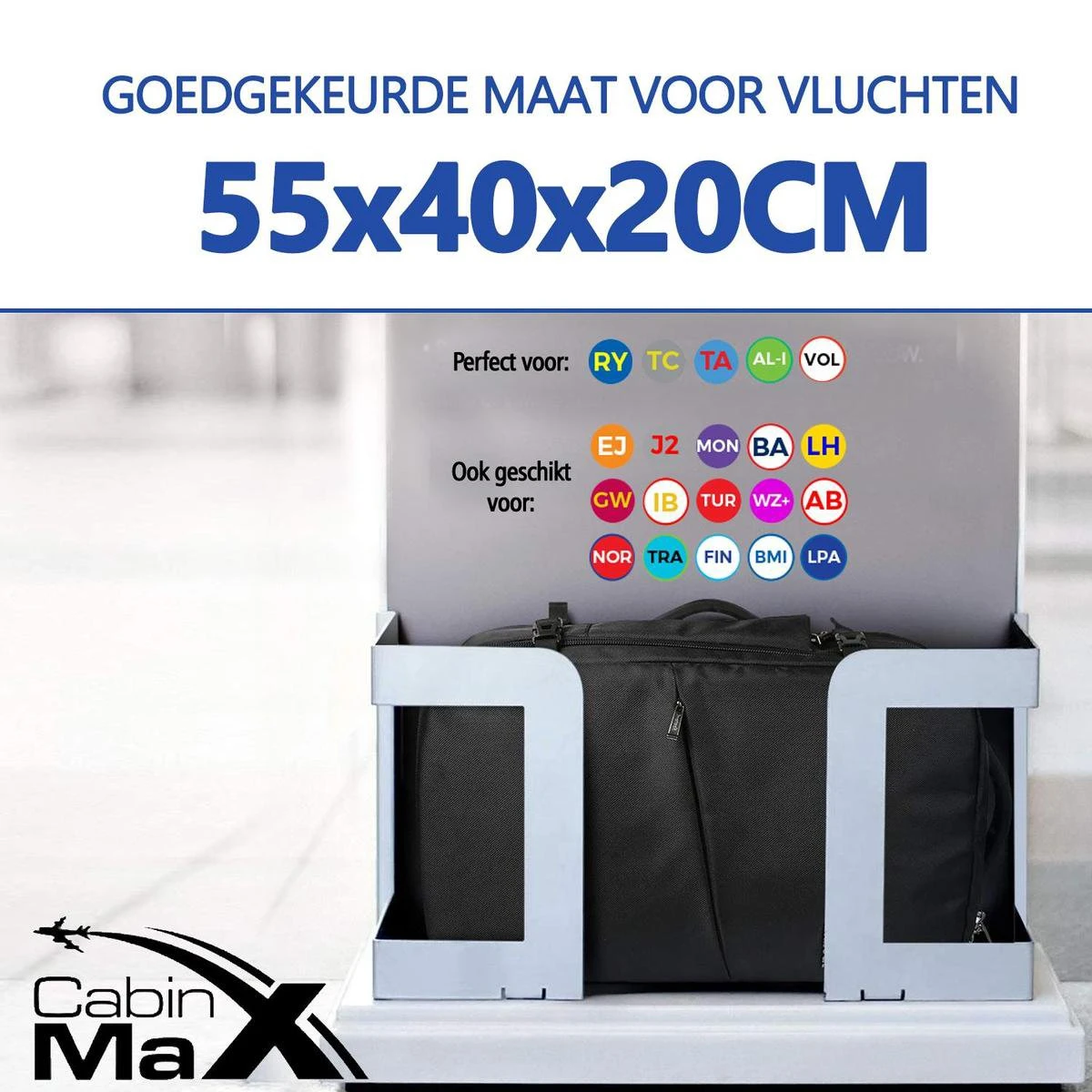 CabinMax Metz Reistas– Handbagage 44L- Rugzak – Schooltas - Backpack 55x40x20cm – Lichtgewicht - Zwart (MZ BK) 5 CabinMax Metz Reistas– Handbagage 44L- Rugzak – Schooltas - Backpack 55x40x20cm – Lichtgewicht - Zwart (MZ BK) - Afbeelding 5