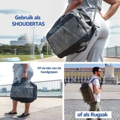 CabinMax Manhatten XL – Handbagage 20L – Rugzak Met USB Poort– Schooltas - 40x20x25 Cm – Compact Reistas – Lichtgewicht – Grijs/Zwart -Bagage En Reistassen 1200x1200 2237